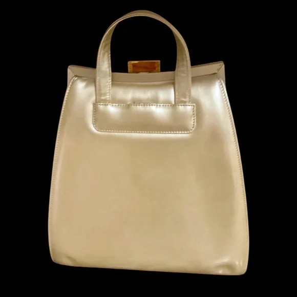 ✨💎VINTAGE💎✨RARE GIANNI VERSACE SUNBURST BAG IN ENAMEL COAT W/DUSTY AND GIFT! - Picture 2 of 6